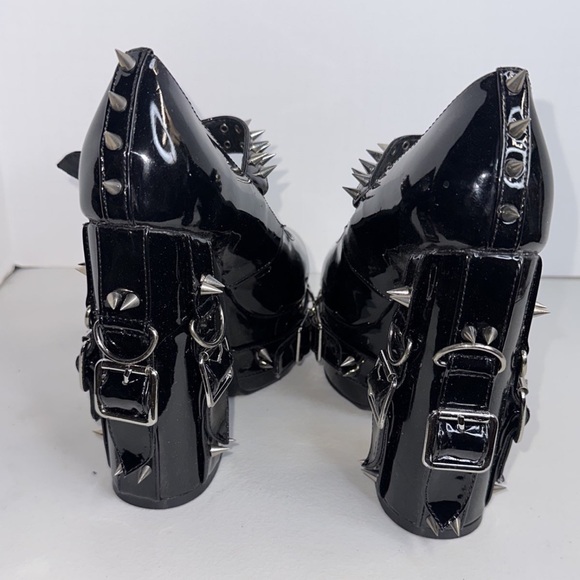 Lot 2084 ❤️NEW  Gothic Punk Chunky Heels Platform - Picture 3 of 6